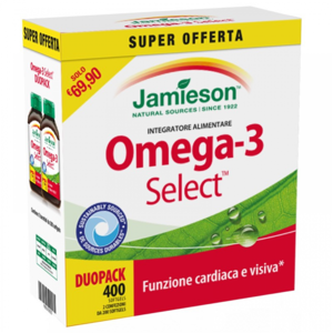 Jamieson Omega 3 select 400 softgel Duopack con portapillole