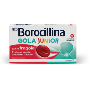 Alfasigma spa NEBOROCILLINA GOLA JUNIOR 15 PASTIGLIE GUSTO FRAGOLA