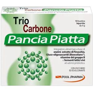 Triocarbone Pancia Piatta Integratore Gonfiore Addominale 10 Bustine Bipartite