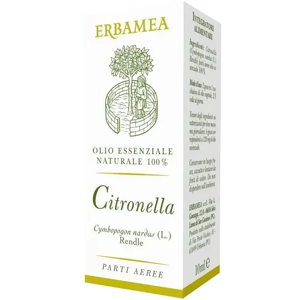 Erbamea Srl Citronella - Olio Essenziale 10 ml - MarcaXYZ - Repellente Naturale per Zanzare e Insetti