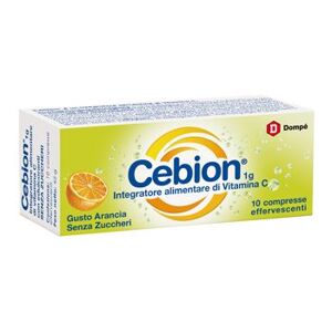 Dompe' Cebion - Vitamina C Senza Zucchero 10 Compresse Effervescenti, Integratore Immunitario