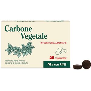 Marco Viti Farmaceutici Spa Carbone Vegetale 25 Compresse - Detox Naturale per Stomaco e Intestino - Integratore Alimentare