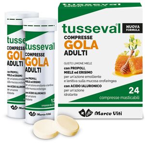 Marco Viti Farmaceutici Spa Tusseval Gola Adulti 24 Compresse - Integratore per il Benessere della Gola