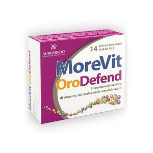Aurobindo Pharma Italia Srl Morevit Orodefend 14 Stick - Integratore di Vitamine e Minerali con Miele - Aurobindo Pharma