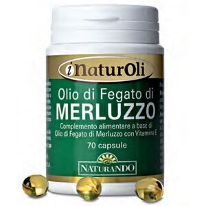 Naturando Srl Naturando Olio di Fegato di Merluzzo - Integratore con Vitamina E - Flacone da 70 Perle