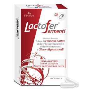 Paladin Pharma Lactofer Fermenti - 24 Capsule - Integratore Alimentare per il Dismicrobismo Intestinale - Lactofer