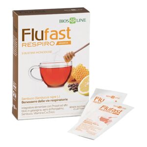 Bios Line Flufast Apix Respiro Arancia 9 Buste - Integratore Propoli e Pompelmo per il Benessere Respiratorio