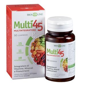 Bios Line Spa Multi 45 Multintegratore 50 Compresse - Integratore Alimentare Completo di Vitamine, Minerali ed Estratti Vegetali