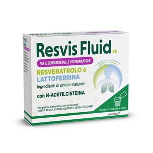 ALFASIGMA SpA Resvis Fluid Xr Integratore alimentare di N-acetilcisteina e lattoferrina 12 Bustine