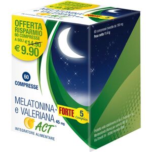 F&F Melatonina Act 1Mg + Valeriana 5 Complex 60 Compresse