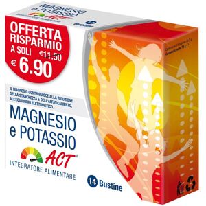 F&F Srl Act Minerali e Vitamine Magnesio E Potassio Integratore Alimentare 14 Bustine