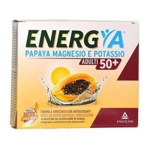 Angelini Energya Papaya Magnesio e Potassio Adulti 50+ 14 Bustine Integratore di sali minerali