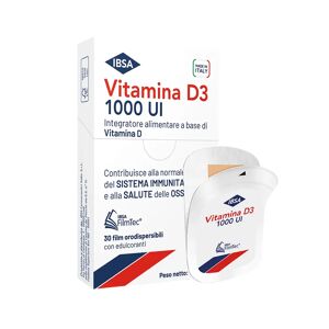 IBSA Vitamina D3 1000 UI Integratore di Vitamina D3 30 Film Orodispersibili