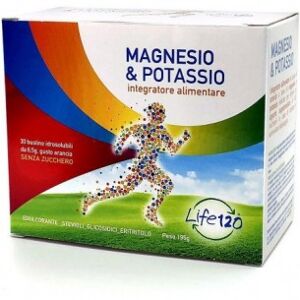 Life 120 Magnesio & Potassio 30 Bustine Gusto Arancio - Integratore alimentare