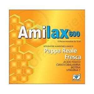 Revalfarma Amilax 600 10 flaconcini 10 ml - integratore alimentare a base di pappa reale