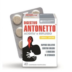 Chiesi Farmaceutici Digestivo Antonetto Acidita' E Reflusso Crema Limone 40 Compresse Masticabili