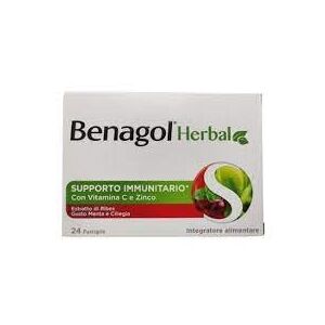 Reckitt Benckiser H.(it.) Benagol Herbal Integratore Supporto Immunitario Ribes 24 Pastiglie