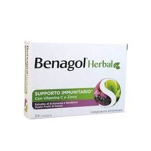 Reckitt Benckiser H.(it.) Benagol Herbal Integratore Supporto Immunitario Echinacea 24 Pastiglie