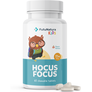 FutuNatura KIDS HOCUS FOCUS per alunni - concentrazione e studio, 60 compresse masticabili