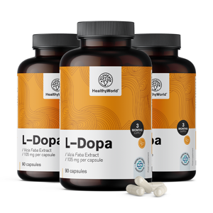 HealthyWorld® 3x L-dopa 105 mg – dall'estratto di fava, totale 270 capsule