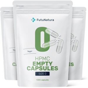 FutuNatura 3x Capsule vuote 0 – vegane, totale 3000 capsule