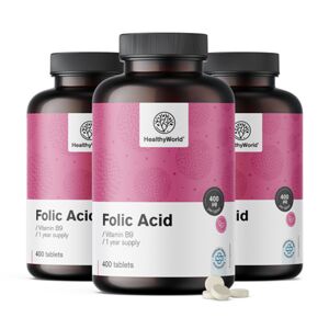 HealthyWorld® 3x Acido folico 400 µg, totale 1200 compresse