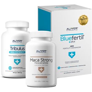 ALIVER Nutraceutics Uomo perfetto: BlueFertil + Tribulus terrestris + Maca, kit