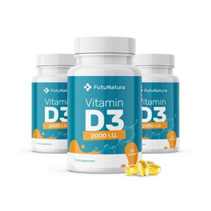 FutuNatura 3 x Vitamina D3, 2000 IU, totale 180 capsule