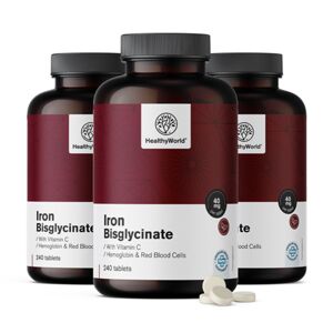 HealthyWorld® 3x Bisglicinato di ferro 40 mg, totale 720 compresse