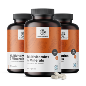 HealthyWorld 3x Multivitamine e minerali, totale 1095 capsule