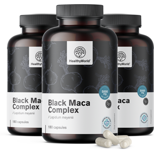 HealthyWorld 3x Maca nera complesso 5000 mg, totale 540 capsule