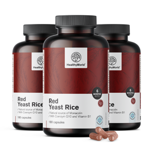 HealthyWorld 3x Riso rosso fermentato 250 mg, totale 540 capsule