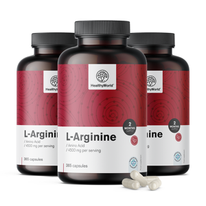 HealthyWorld 3x L-arginina 4500 mg, totale 1095 capsule