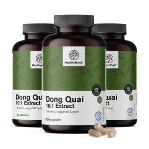 HealthyWorld 3x Angelica cinese - Dong quai 530 mg, totale 360 capsule