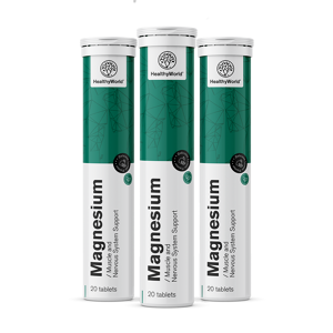 HealthyWorld 3x Magnesio – compresse effervescenti, totale 60 compresse effervescenti