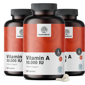 HealthyWorld 3x Vitamina A 10.000 U.I., totale 1095 compresse