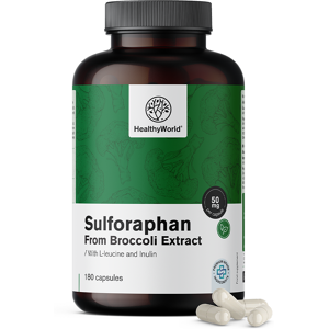 HealthyWorld Sulforafano - dall'estratto di broccoli 50 mg, 180 capsule