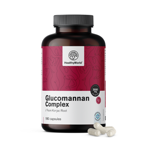 HealthyWorld Complesso di glucomannano 3000 mg, 180 capsule