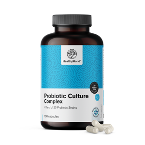 HealthyWorld Probiotic Culture – complesso di colture microbiologiche, 120 capsule