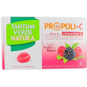 TANTUM Verde Natura Propoli + C Con Zinco E Vitamina C 15 Pastiglie Gommose Frutti Di Bosco