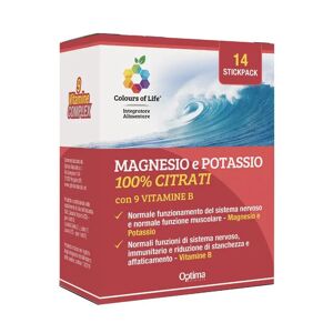 OPTIMA Magnesio E Potassio 100% Citrati + 9 Vitamine B 14 Stickpack