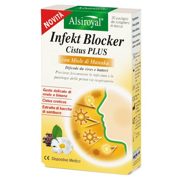 cagnola alsiroyal infekt blocker cistus plus con miele di manuka 30 pastiglie