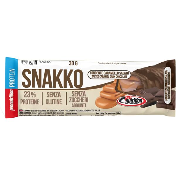 pro nutrition food pro nutrition snakko fit fondente caramello salato 30 gr