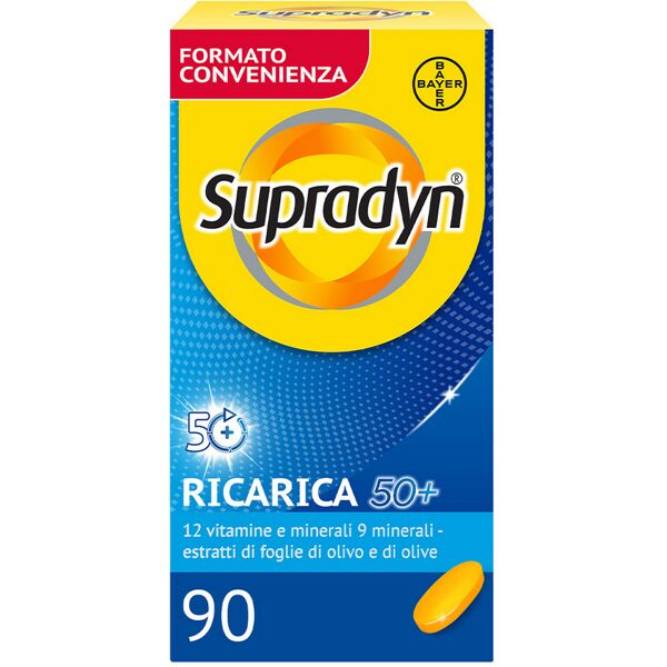 bayer spa supradyn ricarica 50+ integratore vitamine e minerali con antiossidanti 90 compresse rivestite