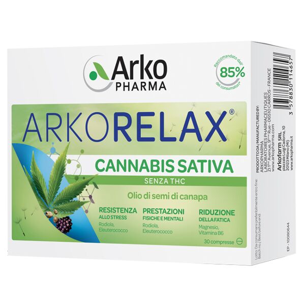 arkofarm srl arkorelax cannabis sativa 30 compresse