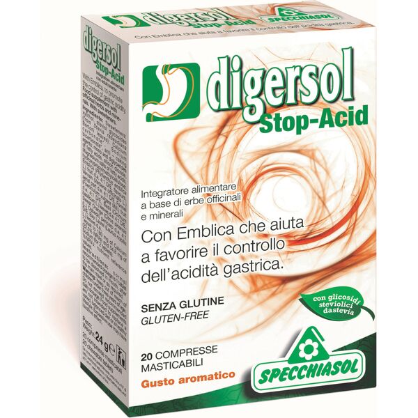 specchiasol srl digersol stop-acid gusto aromatico 20 compresse masticabili