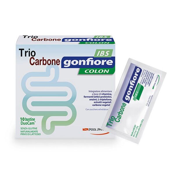 pool pharma trio carbone gonfiore colon ibs 10 bustine