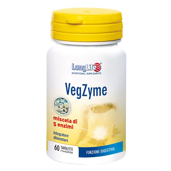 long life longlife vegzyme integratore digestivo 60 tavolette