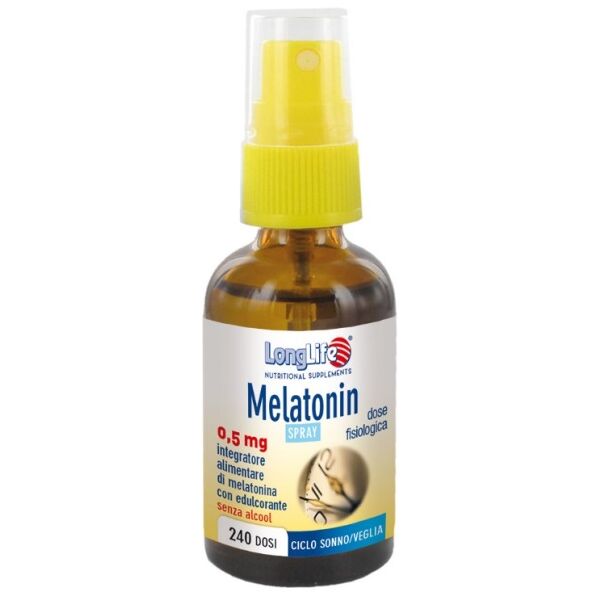 long life longlife melatonin spray integratore per il sonno 30 ml