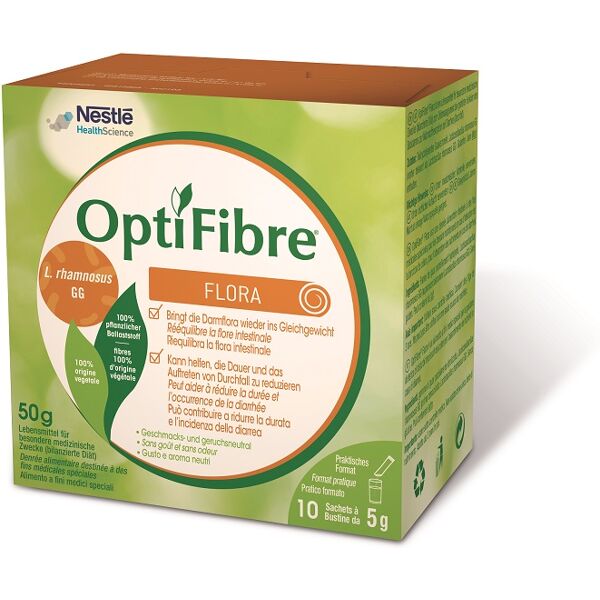 nestle optifibre flora integratore di fibre contro la diarrea 10 bustine da 5 g